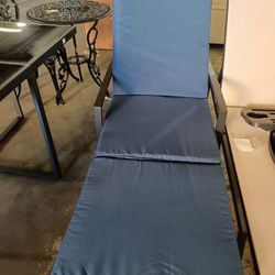 Dark Brown Wicker Outdoor Chaise Lounge with Blue Cushions $99 Warehouse Address: 2745 Boone st  Columbia sc 29204 Behind DOLLAR TREE 【First Gate entr
