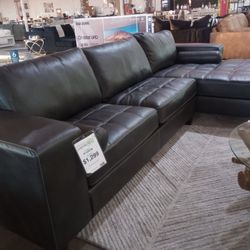 Comfy Dark Brown Sectional With Huge Chaise( Ask For Jose)