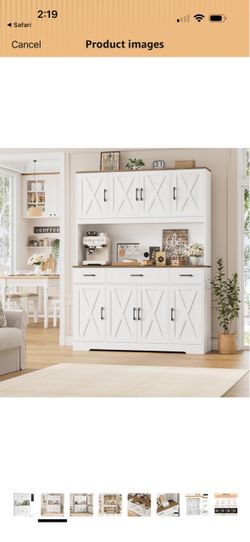 71” Kitchen Hutch with Coffee Bar