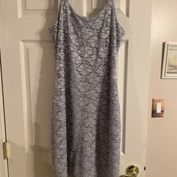 Marina Silver-gray Lace Dress Size 12