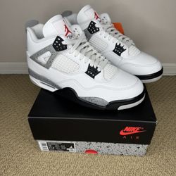 PRICE FIRM Air Jordan 4 Retro White Cement Basketball Shoes (Men’s Sizes 10)