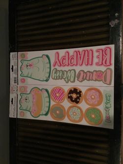 Donut party stickers decorations, each sheet $3