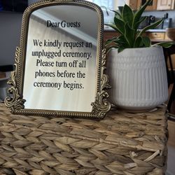 Mirror Sign: Unplug Wedding Table Top