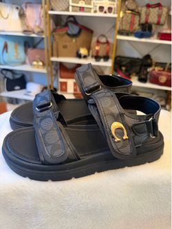 Black Coach Doble Adjustable  Strap Sandals Available in sizes 7and 8