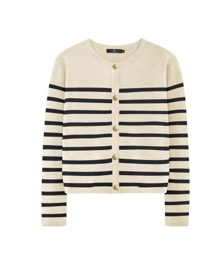 Women’s  Striped Long Sleeve Small Cardigan Sweaters