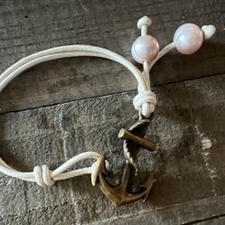 White Leather Bracelet 