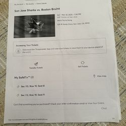 Sharks Tix March 22