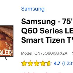 Samsung 75” Q60 Series LED 4K UHD Smart Tizen TV