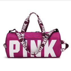 Pink duffle gym bag