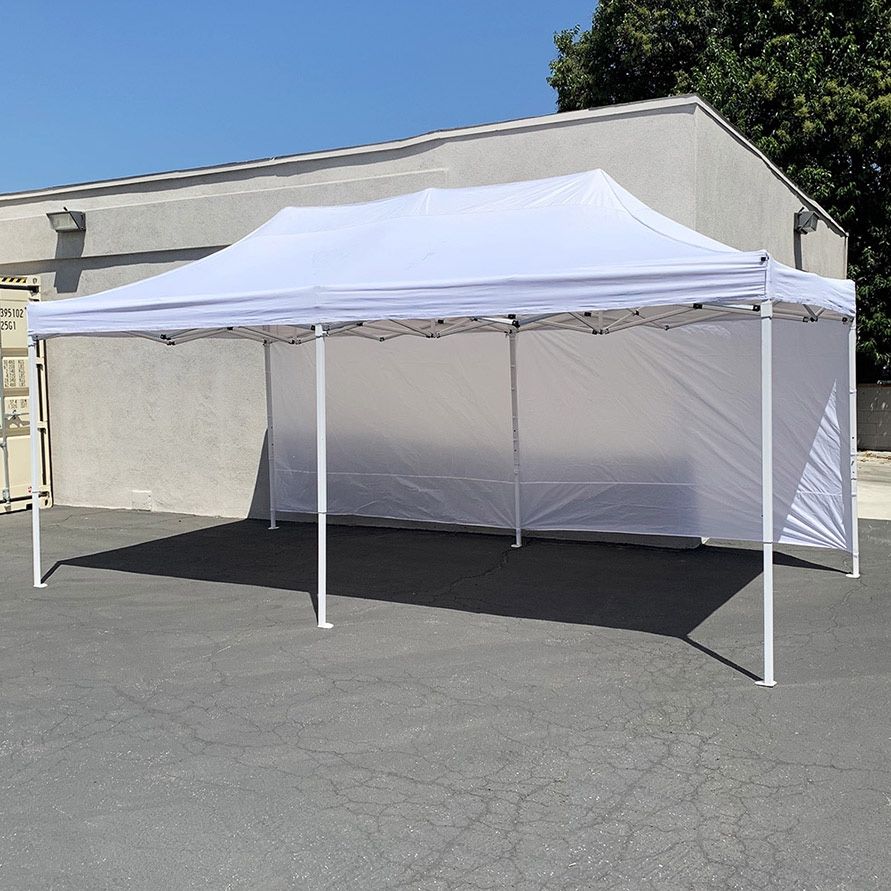 NEW) $185 Heavy Duty EZ Popup Canopy 10x20' with (2 Sidewalls