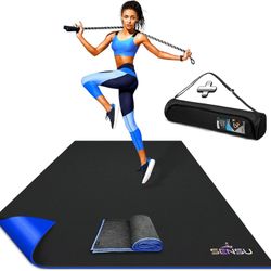 Sensu Large Exercise Mat – 7’ x 5’ x 8.5mm Extra Thick Workout Mat