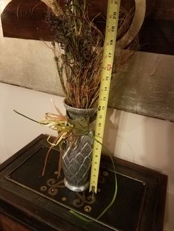 vase;nickel finish;metal-$10