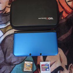 Blue Nintendo 3DS XL System with 2 Games