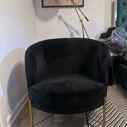 Beautiful Suede Black Accent Chair 