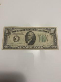 1934 $10 note in good condition, asking for 35.