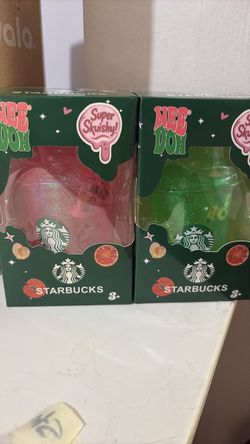12pc Starbucks Nee Doh Pink Strawberry Drink Toy Box
