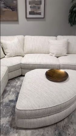 White Sectional - Matching Ottoman - Magching Recliner and