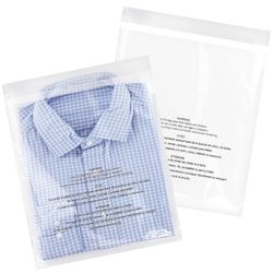 500 Pcs - 12" × 18" Poly Bags with Suffocation Warning Self Seal