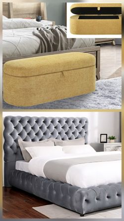BIG SALE! BRAND NEW KING SIZE BEDFRAME AND STORAGE OTTOMAN