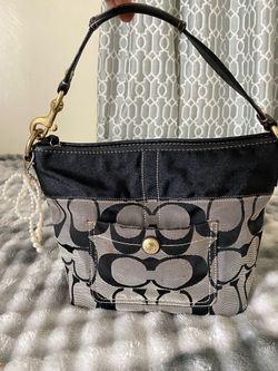 Coach Signature Canvas leather hobo shoulder bag Y2K