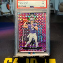 2024 Mosaic Pink Camo JJ McCarthy RC PSA 9 Minnesota Vikings 