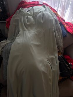 Azazie sage green bridesmaid dress