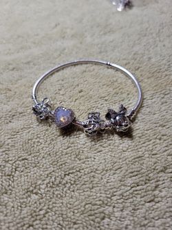 Pandora Bracelet With 3 Charms