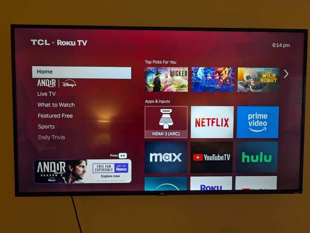 TCL 65" LED Smart TV 4K UHD TV with HDR Built-in Roku TV 65S425