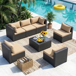 7 Pieces Patio Conversation Set