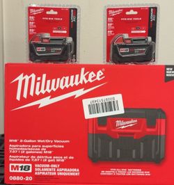 Milwaukee vacuum and batteries