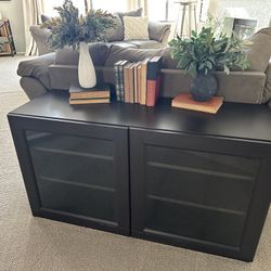 Black Display Cabinet With Glass Doors 