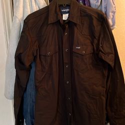 Black Medium Pearl Snap Button Down Shirt
