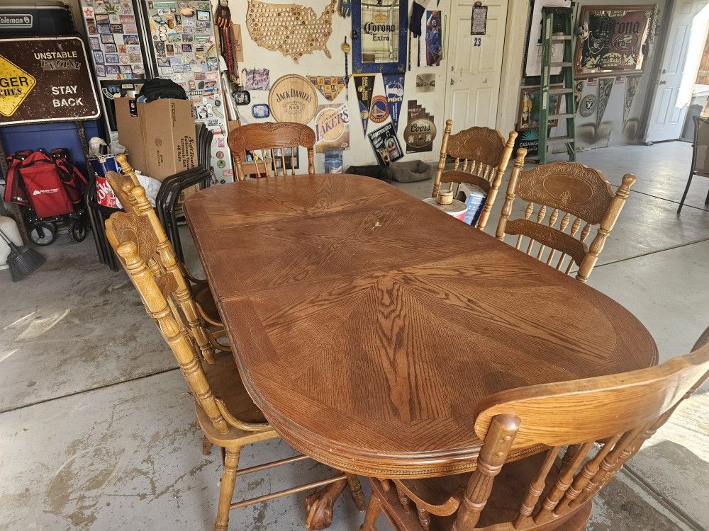 Wooden Table With 6 Chairs