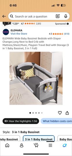 3 in 1 bassinet/ playpen/ storage