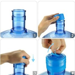 20 Pieces Non Spill Caps Anti Splash Bottle Caps Reusable for 55mm 3 and 5 Gallon Water Jugs with 2 Pieces Water Bottle Handle

