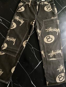 Stussy 8 Ball All-Over Print Carpenter Pants brand new size large 34