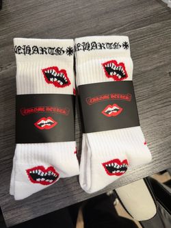 Chrome Hearts Lips Graphic Crew Socks – 2 Pairs