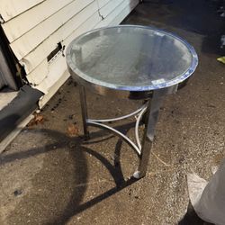 Round Glass Top Side Table 