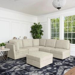 6 Piece Fabric Modular Sectional, New In Box