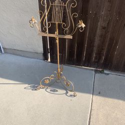 Early 1900s Solid Steel Music Stand With Candle Holders Rare Stand 