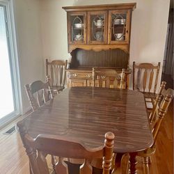 Wood Dining Table With Six Chairs - Will Deliver