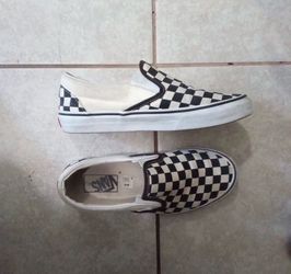 Checkered Vans slip ons women’s size 7.5