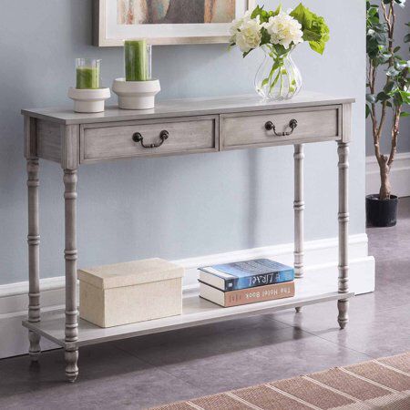K&B Furniture Rustic 2 Drawer Console Table. A15-9479