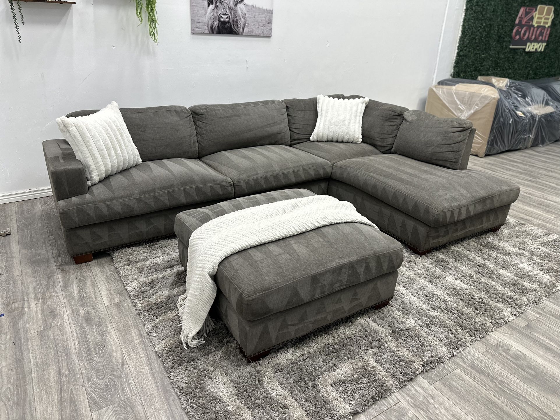 Grey Sectional Couch - Free Delivery