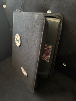 Black Zip Trading Card Binder with Cards