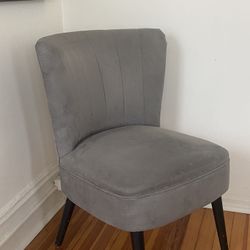 Chair Grey Velvet Mint Condition