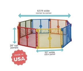 (2) Superyard Colorplay 8 Panel Freestanding Gate - playpen for baby’s and toddlers