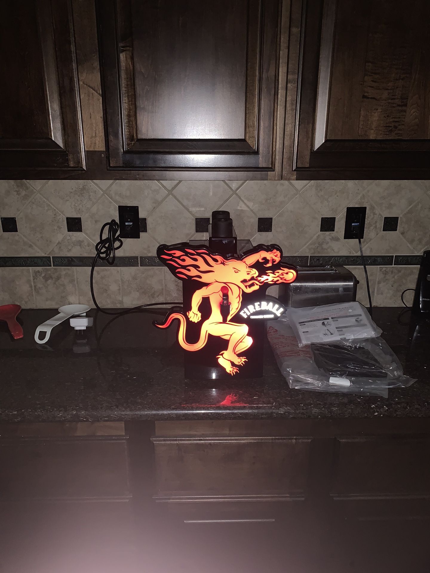 Fireball Whisky Shot Dispenser Light Up Double Bottle Liquor Cooler