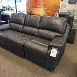New Black Power Reclining Couch Sofa