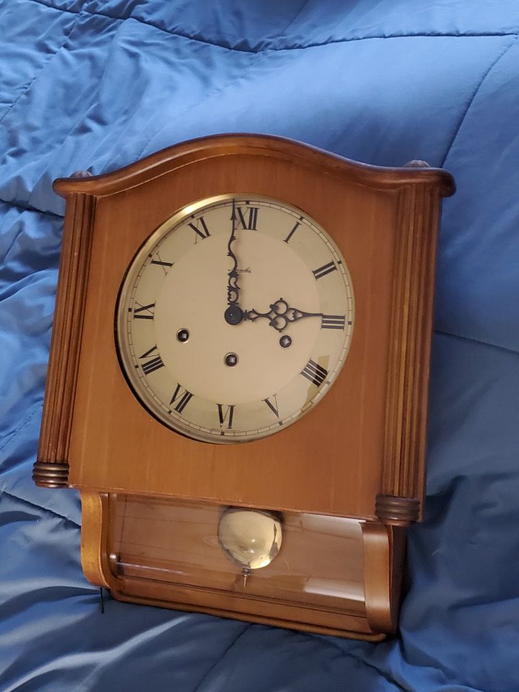 Antique Mauthe Wall Clock made in Germany- Westminister chime with key